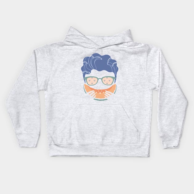 Melon Man Kids Hoodie by BettiG